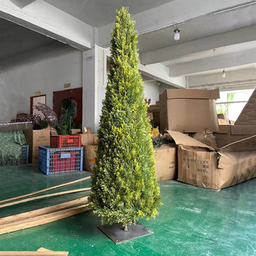 Artificial Conical Tree Faux Green Sculpture 8 FT