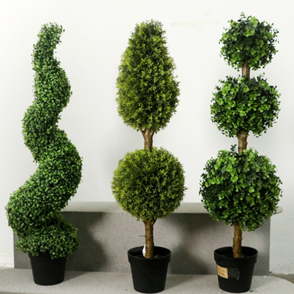 Artificial Topiary Ball Tree Potted Plant 4 FT Floor Decor