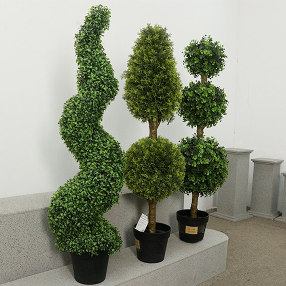 Artificial Topiary Ball Tree Potted Plant 4 FT Floor Decor