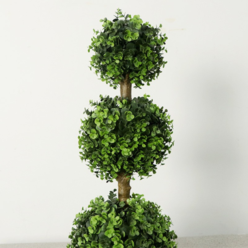 Artificial Topiary Ball Tree Potted Plant 4 FT Floor Decor