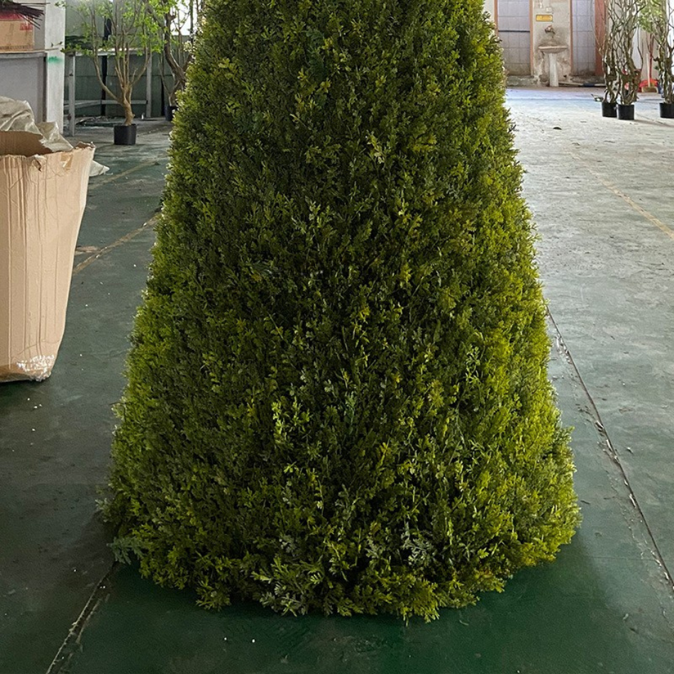 Artificial Conical Tree Faux Green Sculpture 8 FT