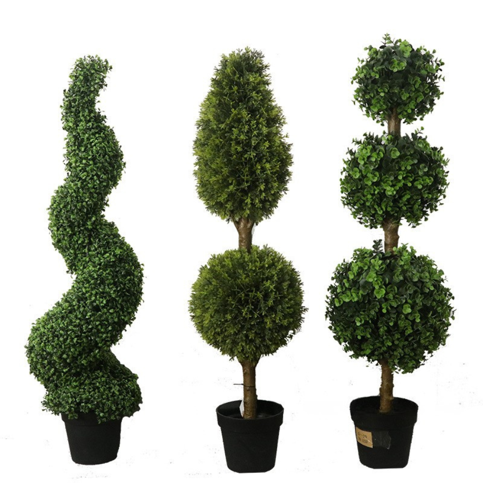 Artificial Topiary Ball Tree Potted Plant 4 FT Floor Decor