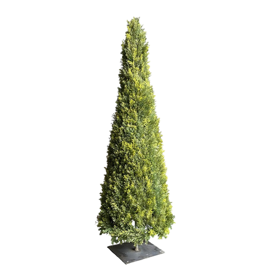 Artificial Conical Tree Faux Green Sculpture 8 FT