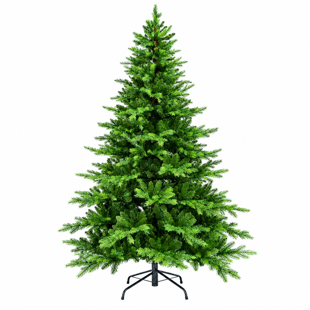 Natural Green Artificial Christmas Tree with Multicolored Pre-Lit Lights
