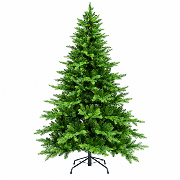 Natural Green Artificial Christmas Tree with Multicolored Pre-Lit Lights