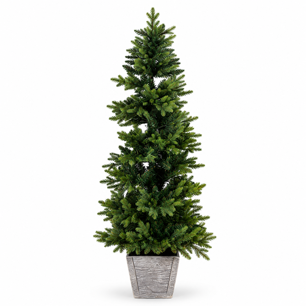 Cypress Spruce Artificial Christmas Tree with Decorative Planter