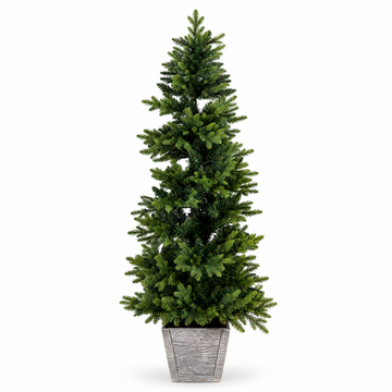 Cypress Spruce Artificial Christmas Tree with Decorative Planter