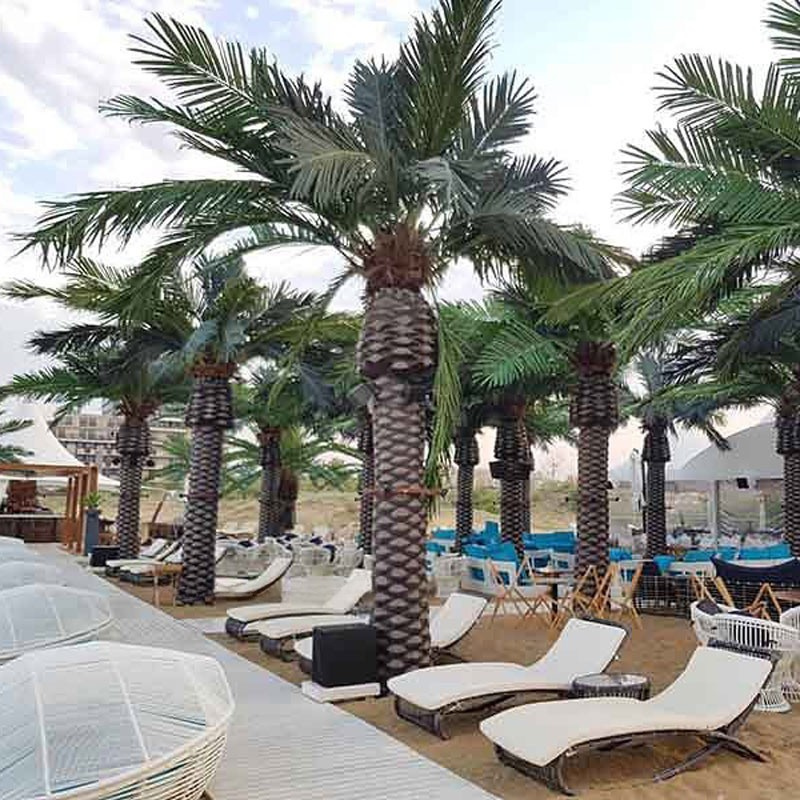 Large Artificial Palm Tree with Metal Trunk Outdoor