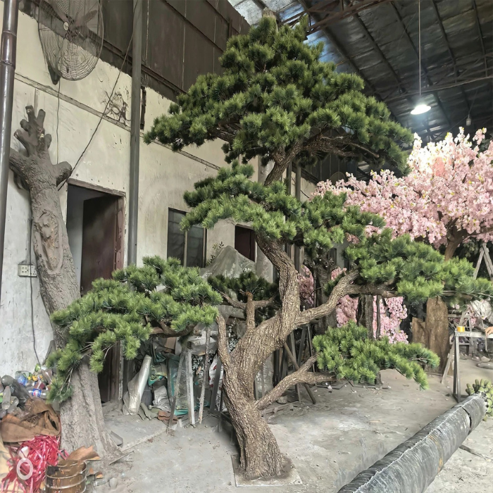 Artificial Pine Bonsai Tree Lifelike Foliage Indoor Use
