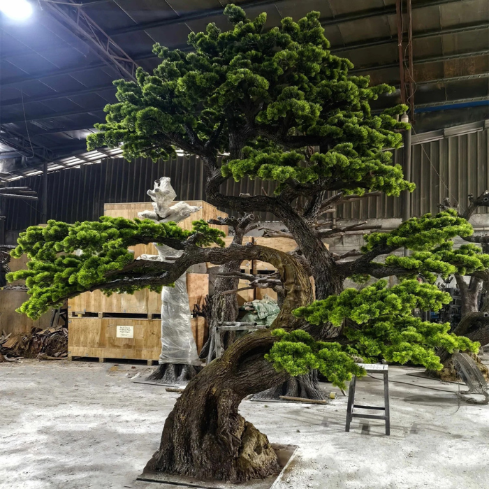 Artificial Pine Bonsai Tree Lifelike Foliage Indoor Use