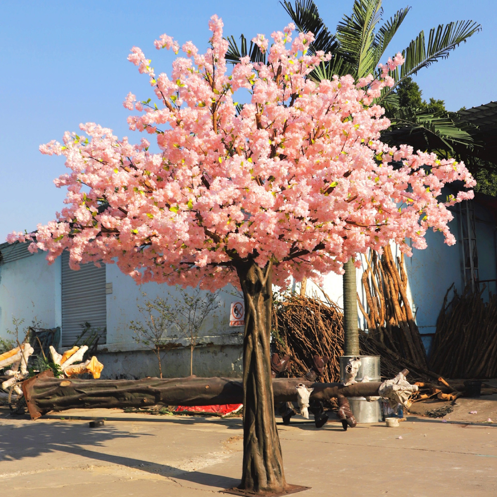 Artificial Cherry Blossom Tree 11.5 FT Fiberglass Trunk Outdoor Decor