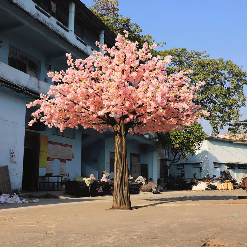 Artificial Cherry Blossom Tree 11.5 FT Fiberglass Trunk Outdoor Decor