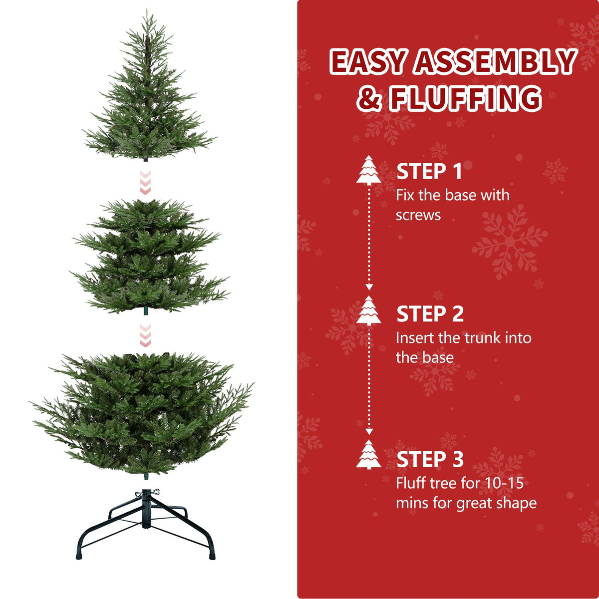 Noble Fir Artificial Christmas Tree with Layered Lifelike Branches