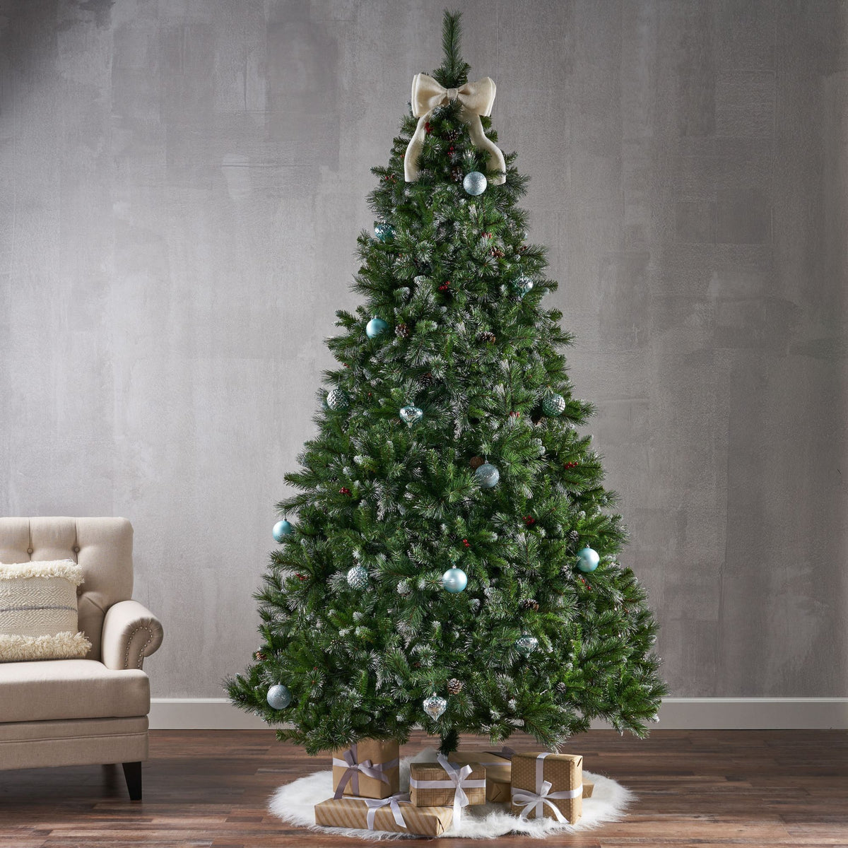 Artificial Christmas Tree Glitter Bristle Mixed Hinged Christmas