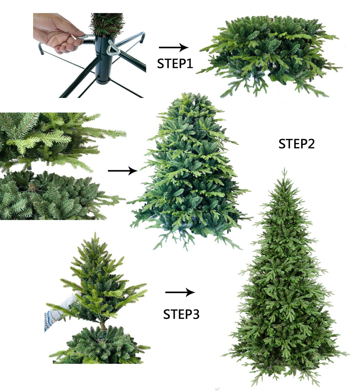 Artificial Christmas Tree Green or Snow Premium Artificial