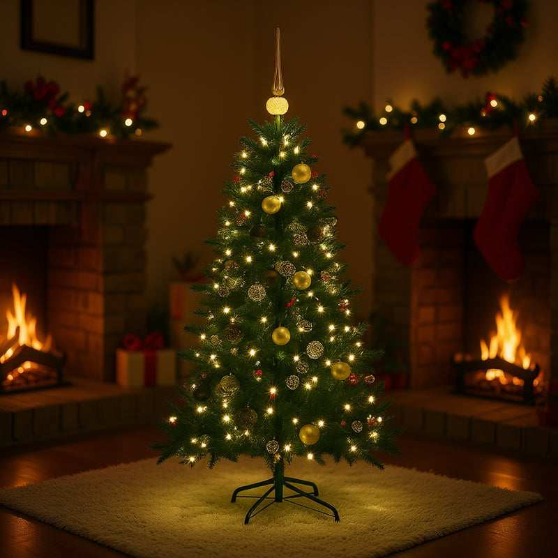 Artificial Christmas Tree In Green with Prelit LED Glow