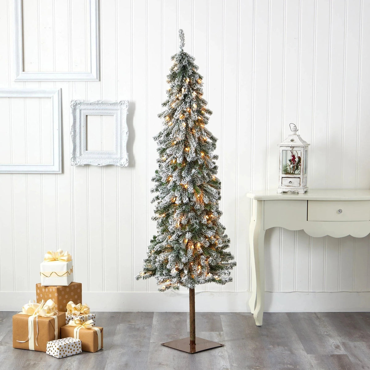 Artificial Frosted Christmas Tree 6FT with 200 Lights