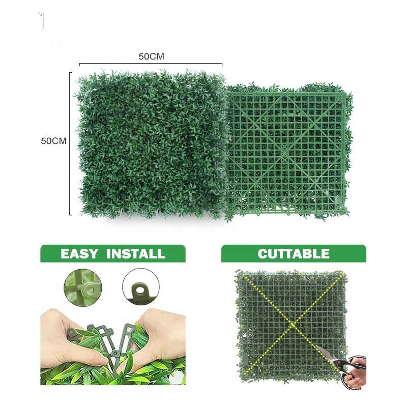 Artificial Grass Wall Panel 50*50cm Eco Backdrop Tiles