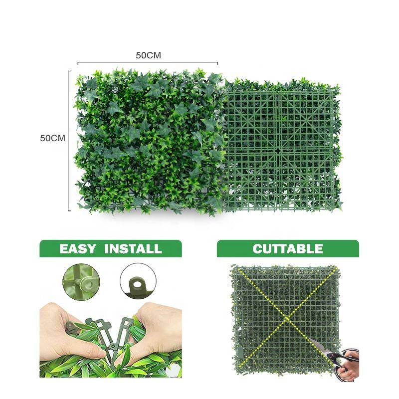 Artificial Grass Wall Panel 50*50cm Plastic Eco Green