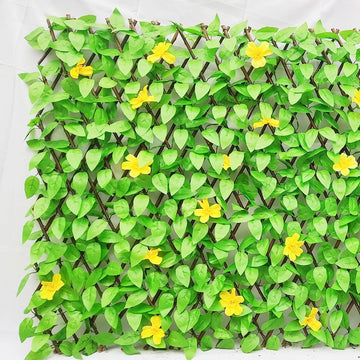 Artificial Ivy Privacy Screen Panel with Willow Trellis