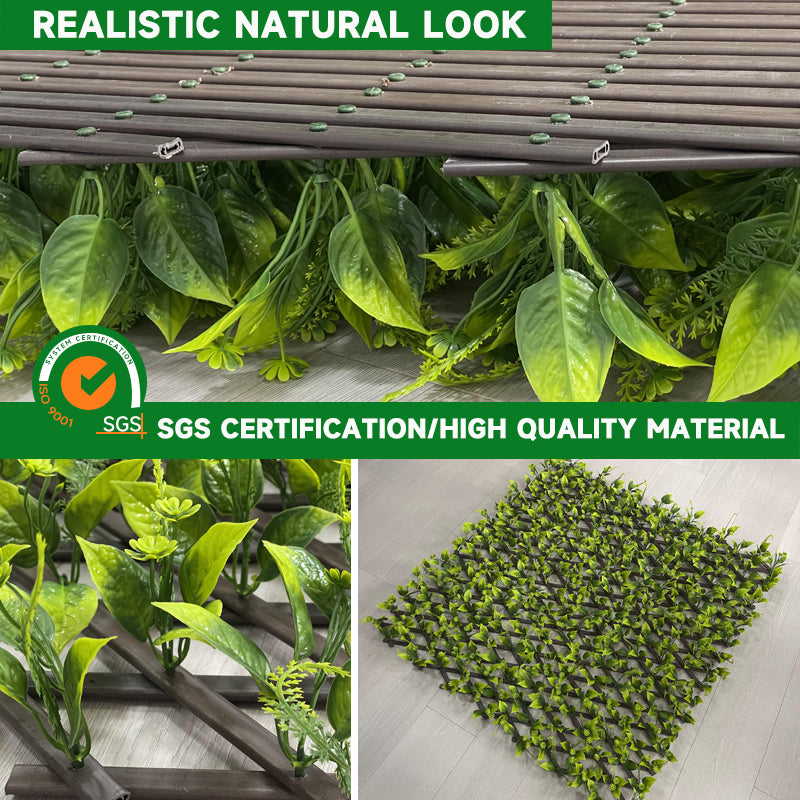Artificial Leaf Expandable Trellis Artificial Trellis Fence Green Panel