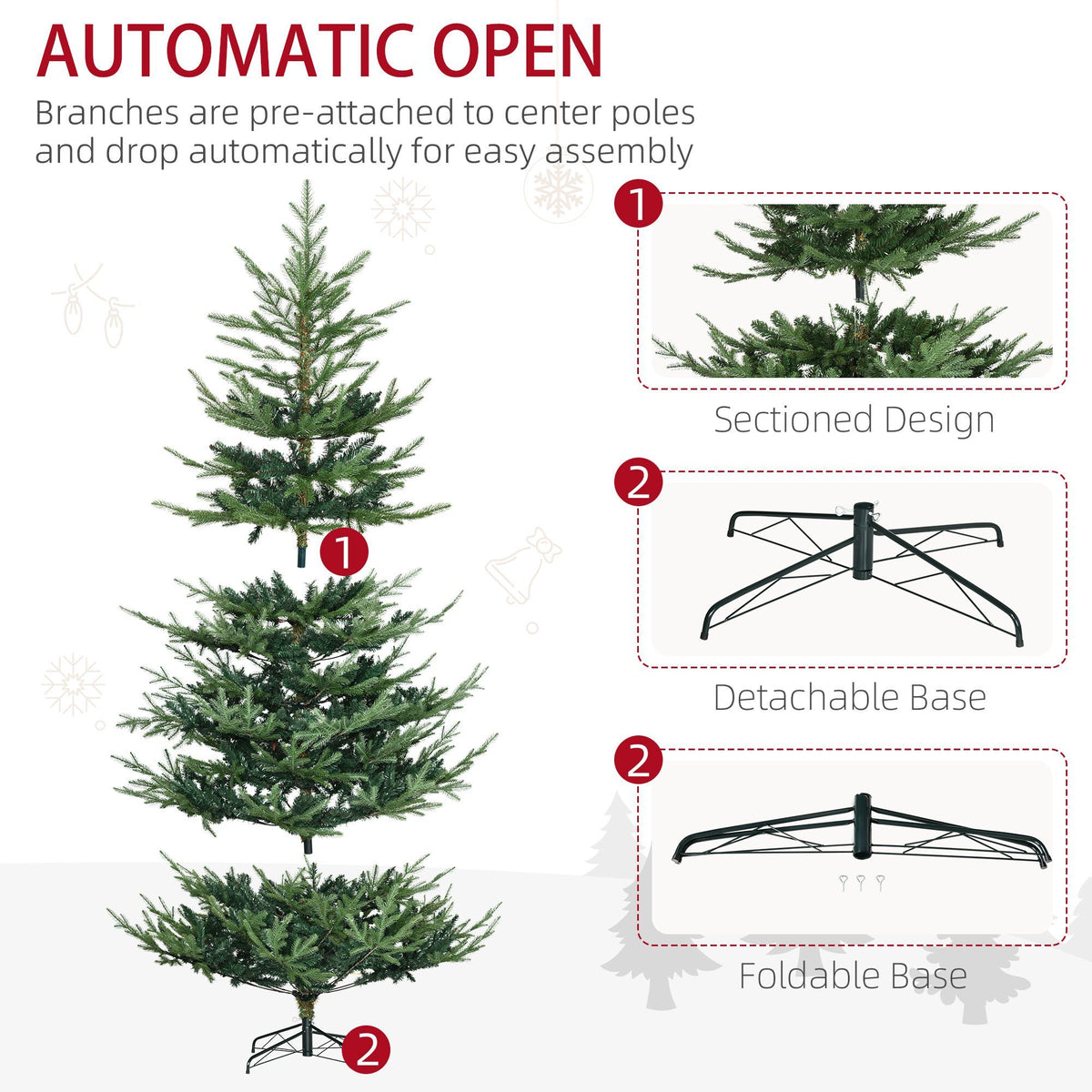 Artificial Pine Christmas Tree with Steel Base