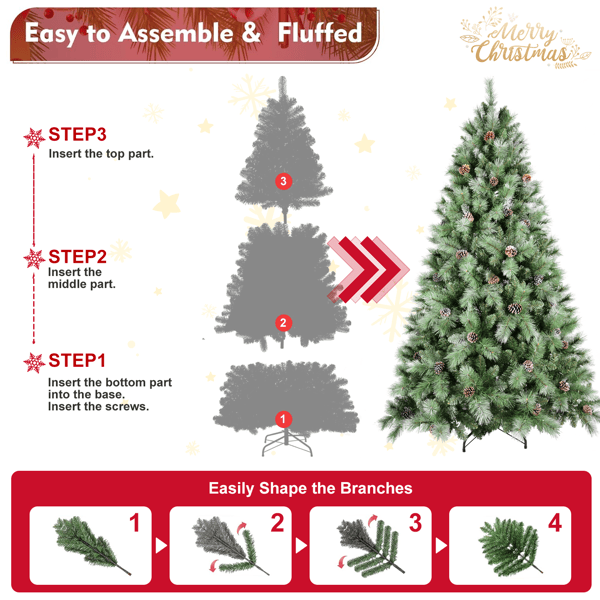 Artificial Premium Indoor Christmas Tree with LED Pine Cones