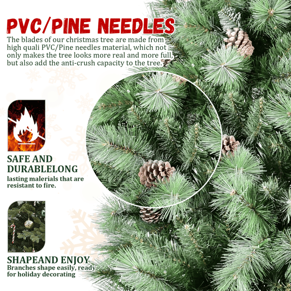 Artificial Premium Indoor Christmas Tree with LED Pine Cones