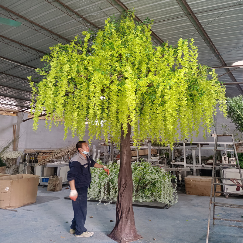 Artificial Wisteria Tree Faux Plastic Flower Decor