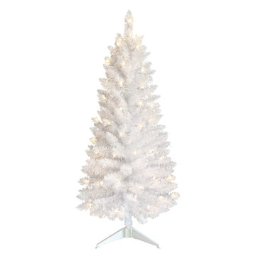 Petite White Artificial Christmas Tree with Sparkling Tips