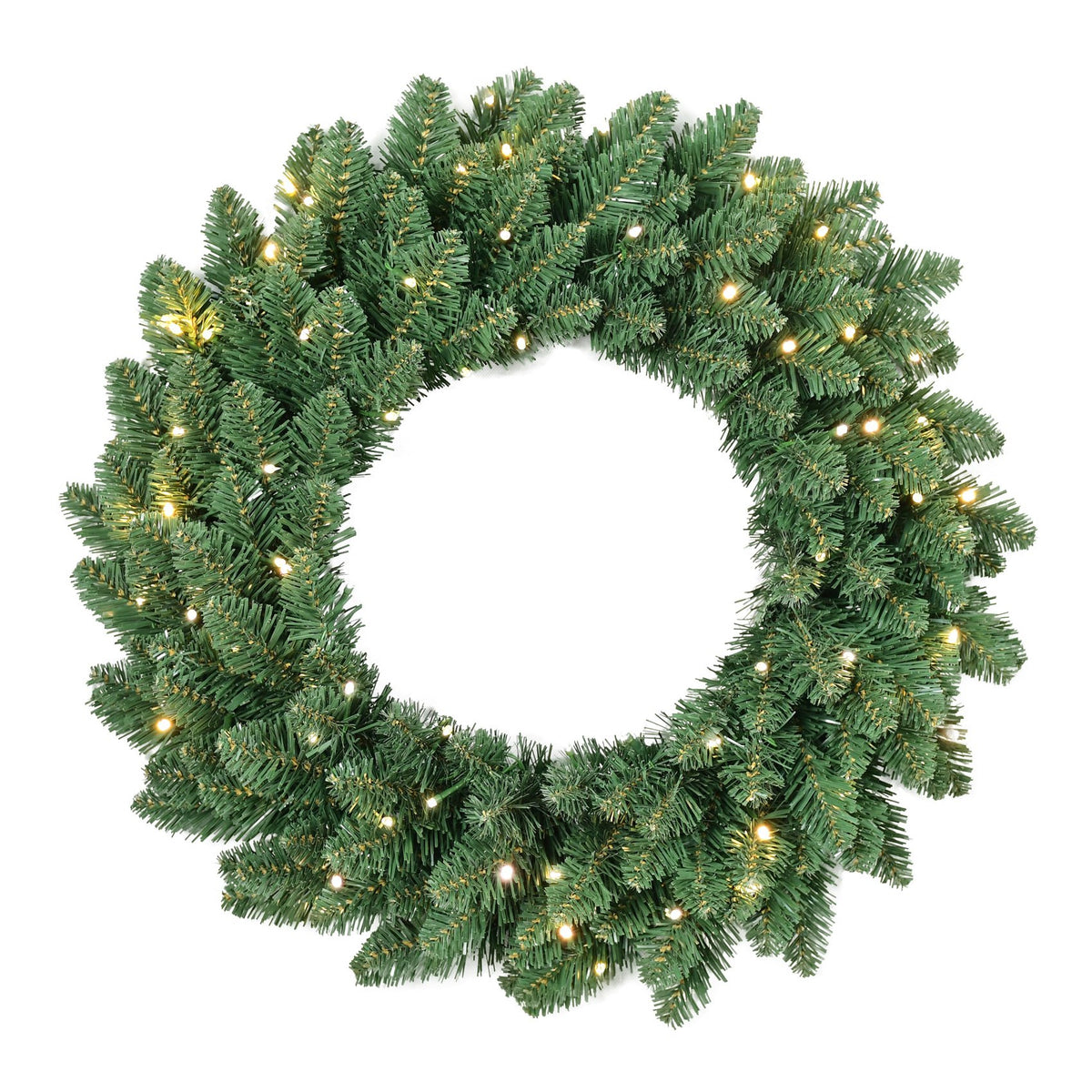 Evergreen Artificial Christmas Wreath with Dual Color LED Lights