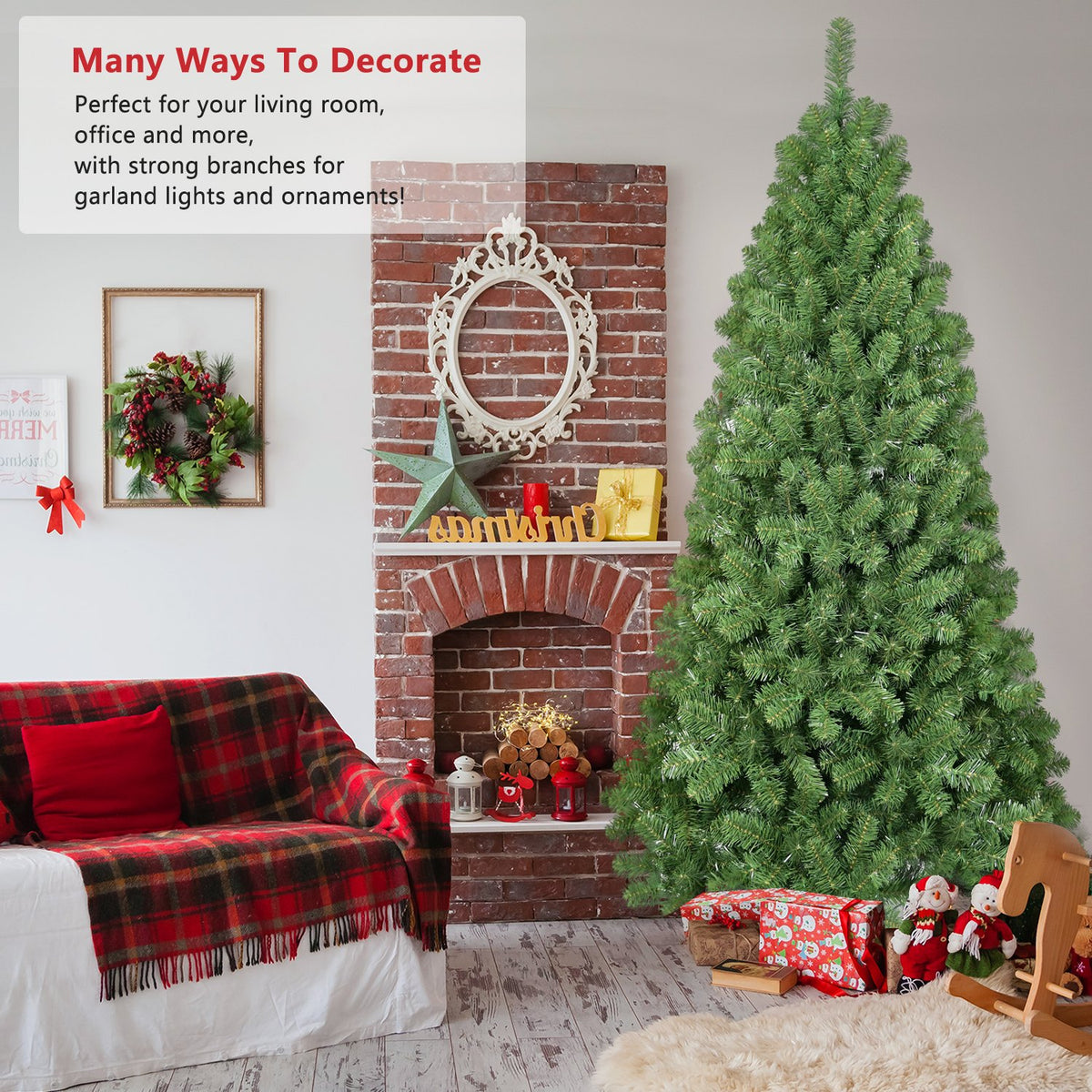 Traditional Pine Artificial Christmas Tree with Classic Needle Tips
