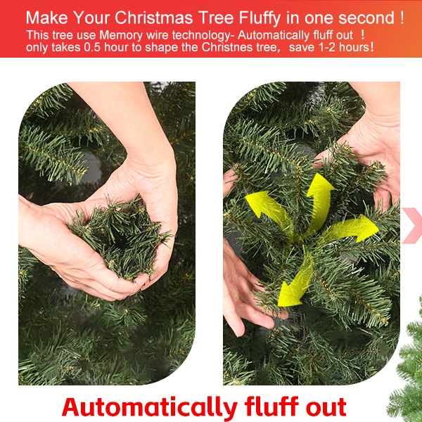 Traditional Pine Artificial Christmas Tree with Classic Needle Tips