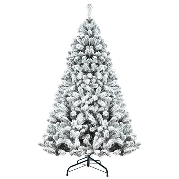 Snowy Fir Artificial Christmas Tree with Thick White Flocking