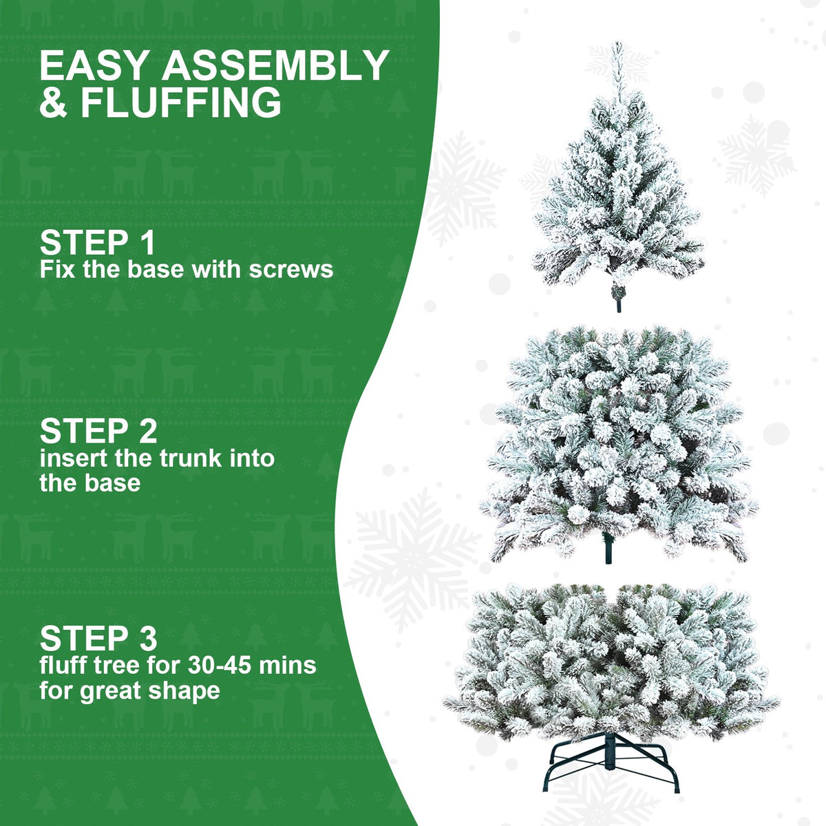 Snowy Fir Artificial Christmas Tree with Thick White Flocking
