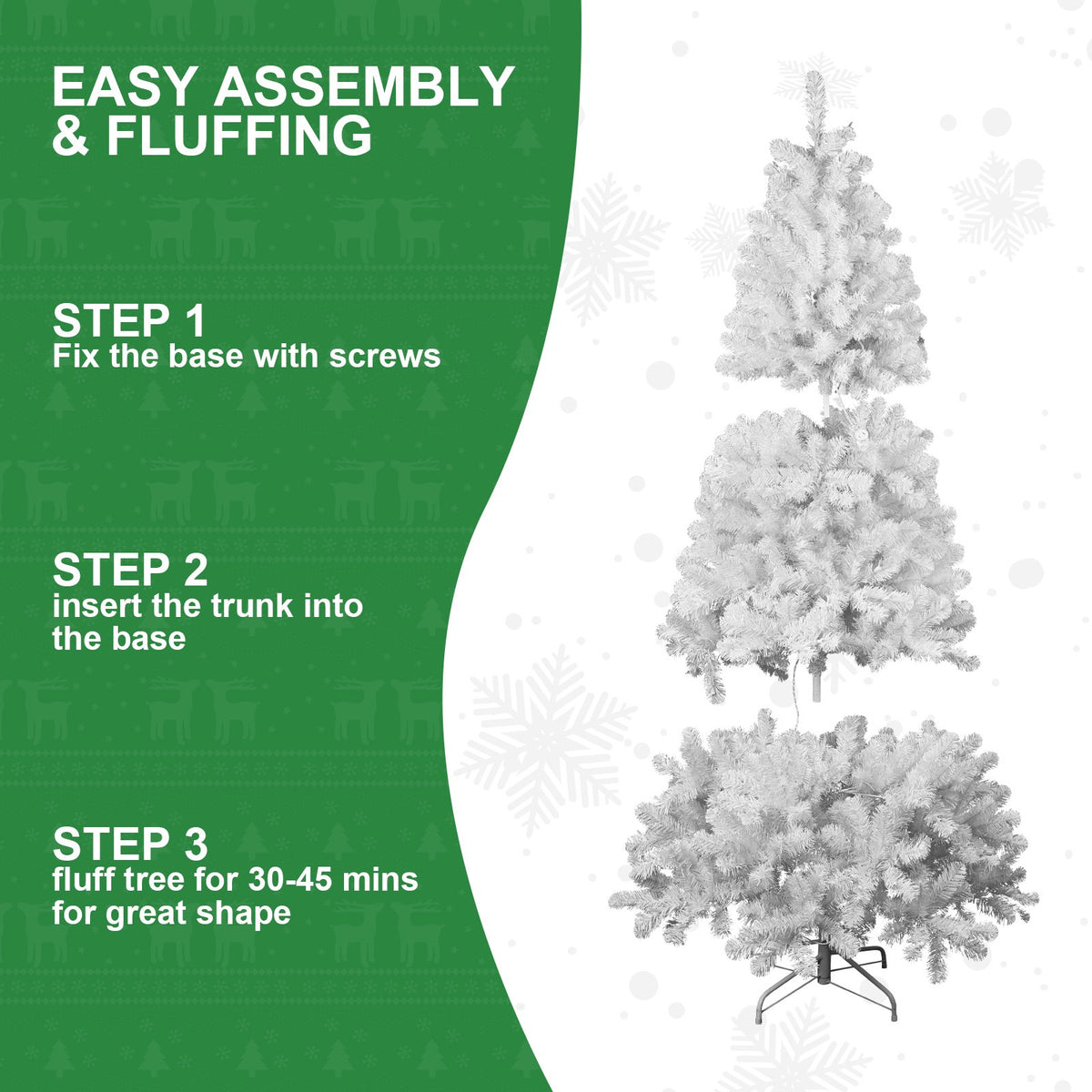 Winter White Artificial Christmas Tree with Full Branches