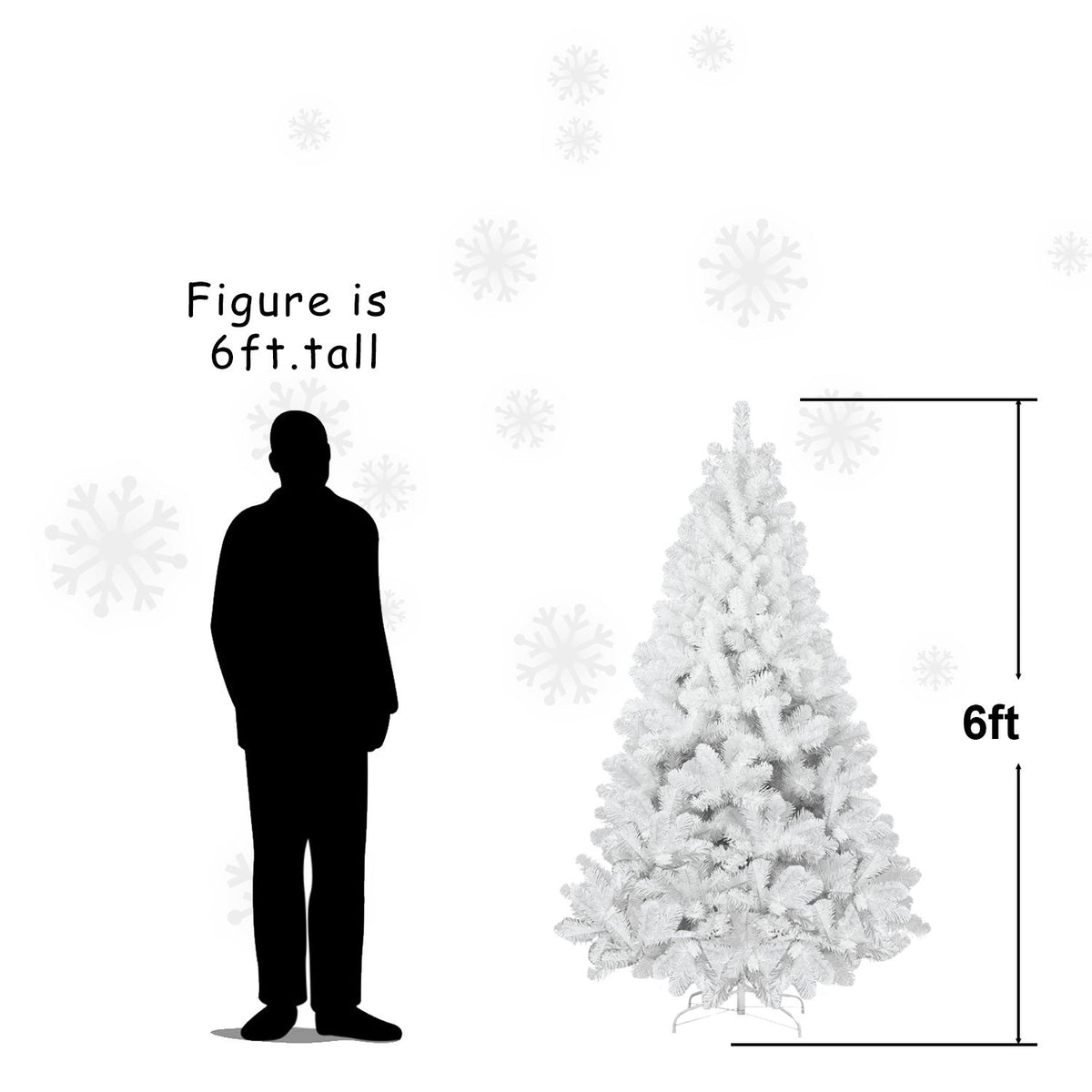 Winter White Artificial Christmas Tree with Full Branches