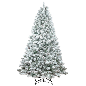 Alpine Pine Artificial Christmas Tree with Flocked Pine Cones