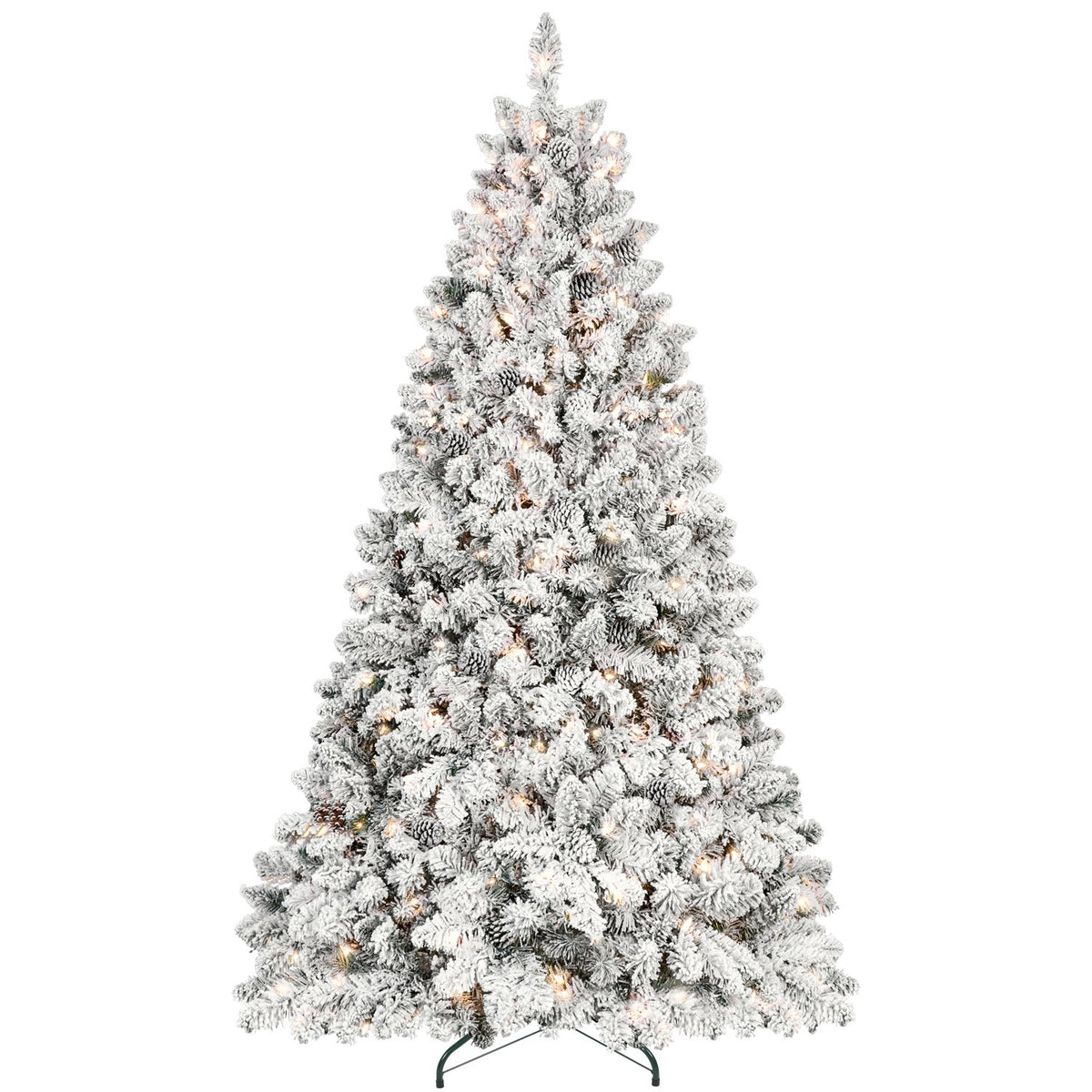 Alpine Pine Artificial Christmas Tree with Flocked Pine Cones
