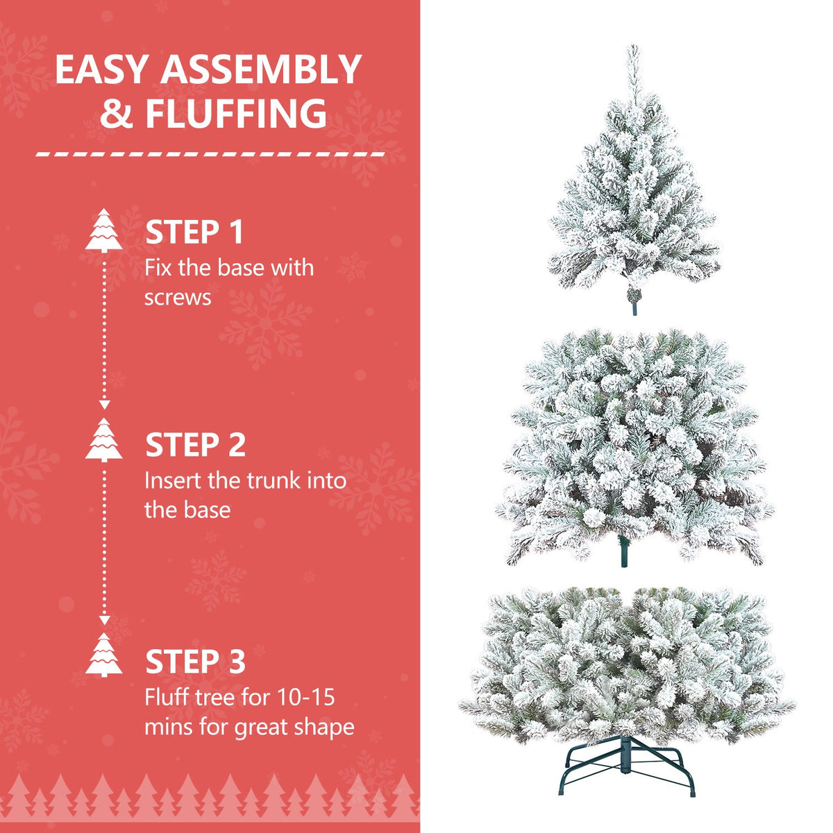 Alpine Pine Artificial Christmas Tree with Flocked Pine Cones