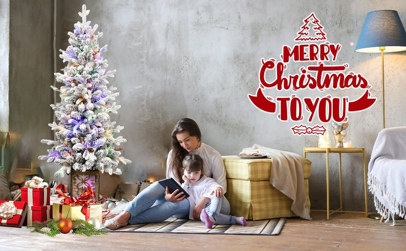 Snowy Potted Artificial Christmas Tree with Pine Cones and Multicolor Lights