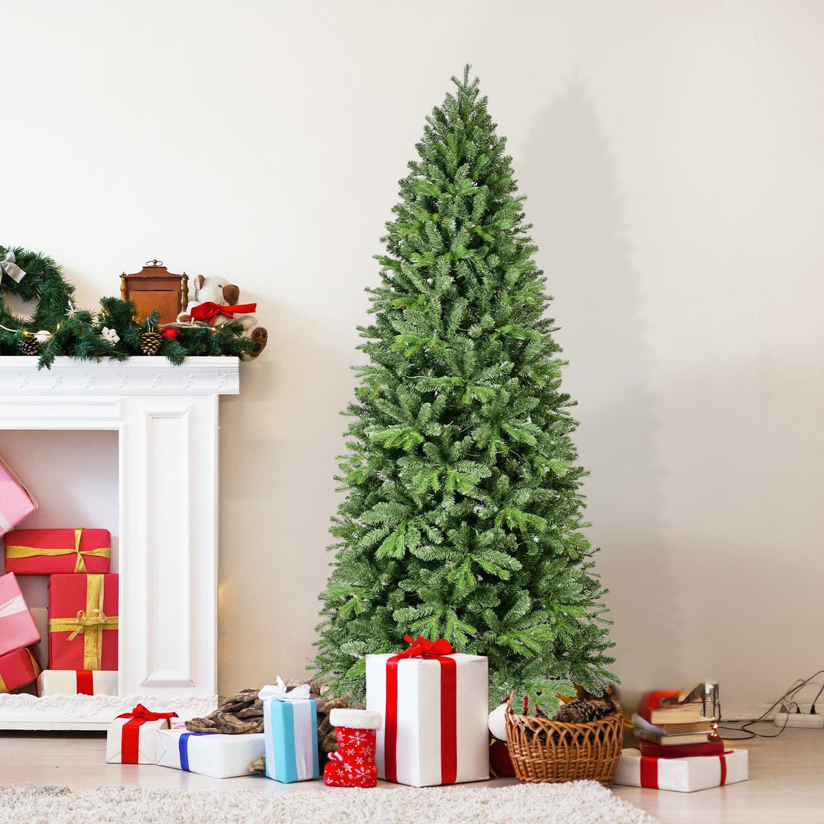 Evergreen Pine Artificial Christmas Tree with Tapered Full Branches