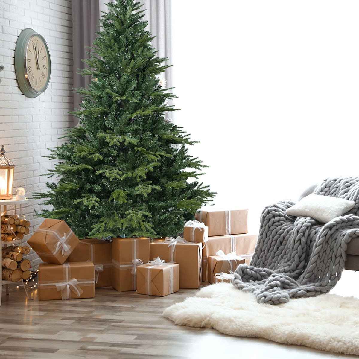 Highland Spruce Artificial Christmas Tree with Drop-Down Branches