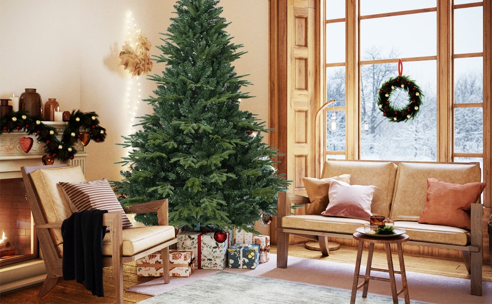 Highland Spruce Artificial Christmas Tree with Drop-Down Branches