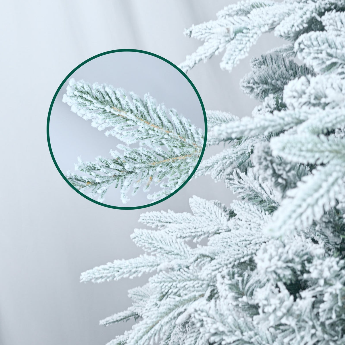 Frosted Highland Spruce Artificial Christmas Tree with Built-In Lights