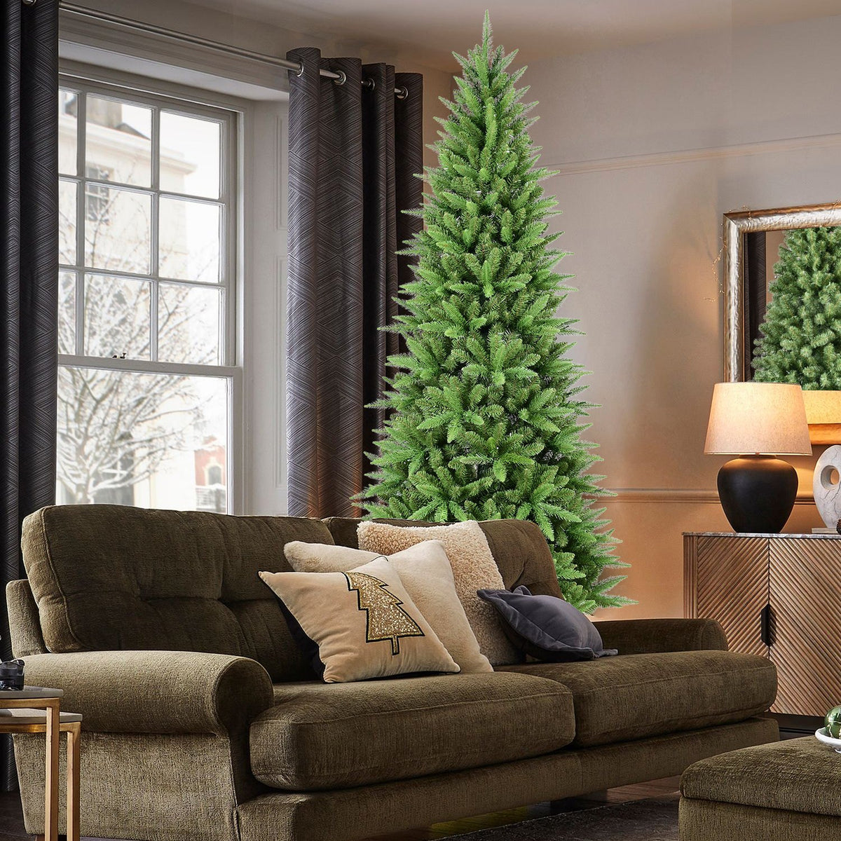 Slender Balsam Fir Artificial Christmas Tree with Lifelike Mixed Tips