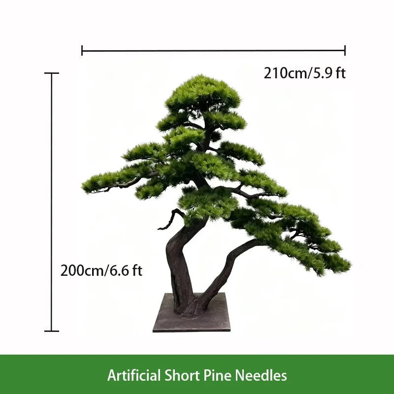 Black Pine Short Needle Faux Bonsai Tree for Interiors