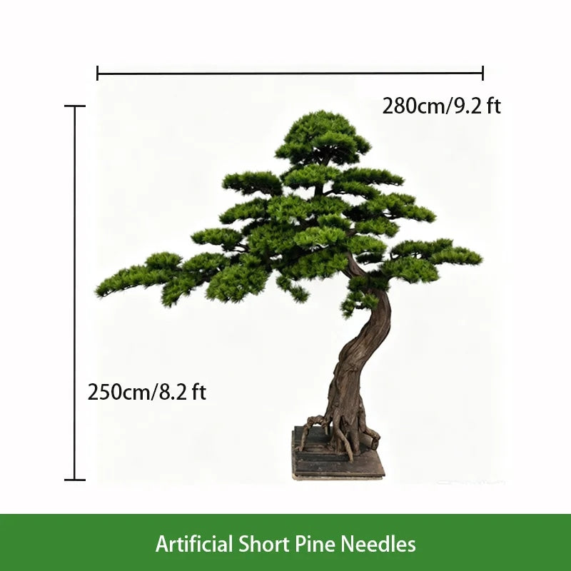 Black Pine Short Needle Faux Bonsai Tree for Interiors