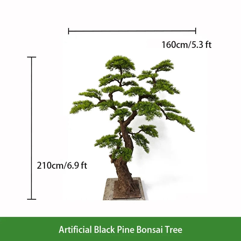 Black Pine Short Needle Faux Bonsai Tree for Interiors