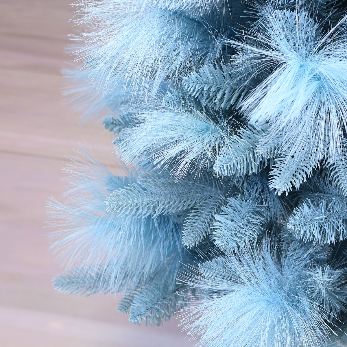 Blue Artificial Reed Christmas Tree with Fluffy Branches for Display